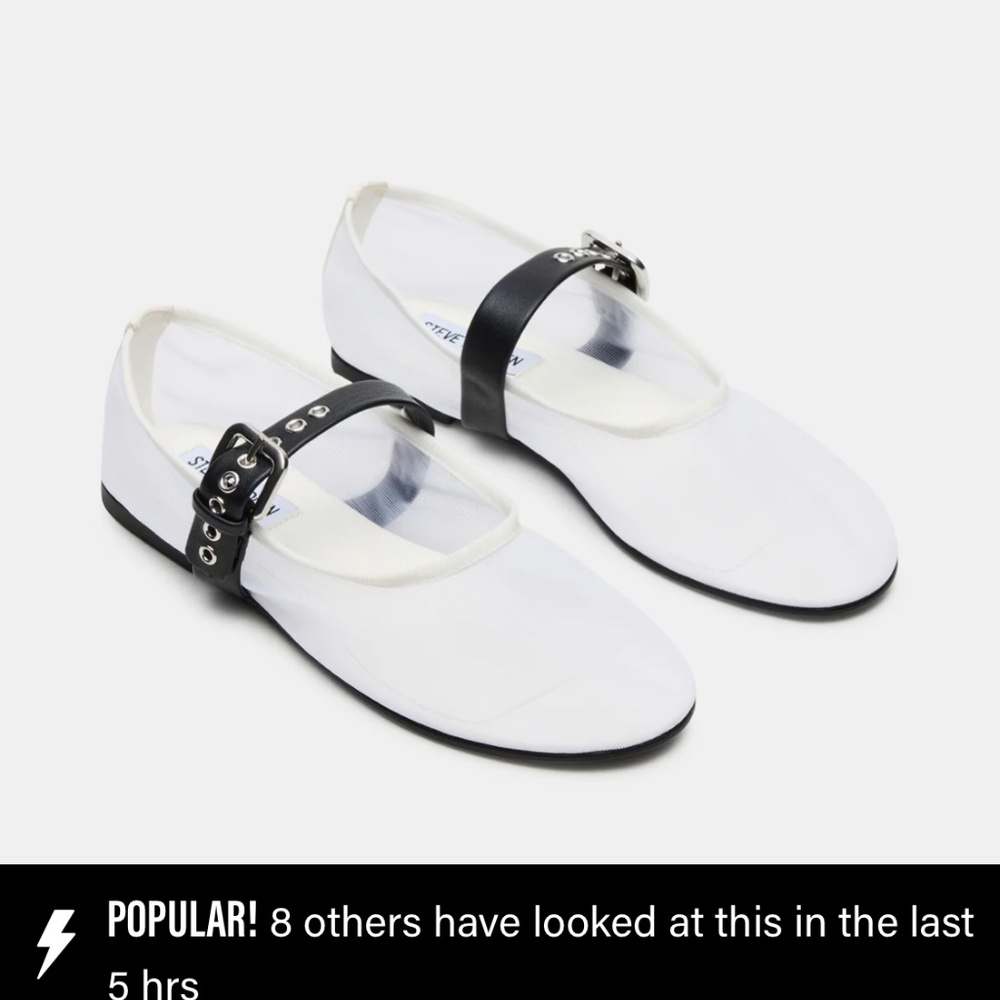 Steve Madden Misty Mary Jane White/Black Sz 8.5